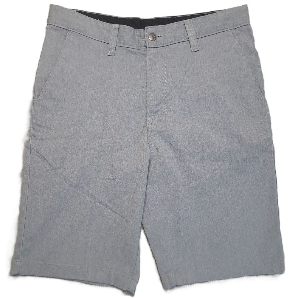 Volcom Mens 31 (31x10) Shorts Chino Gray True to This Logo Surf Skate Golf